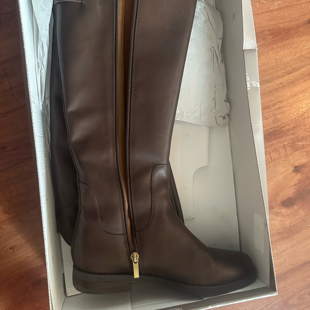Brown riding boots